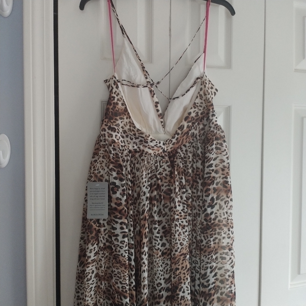 Nordstrom Meghan LA Enchanted Garden Leopard Print Maxi Dress XL - Picture 10 of 13